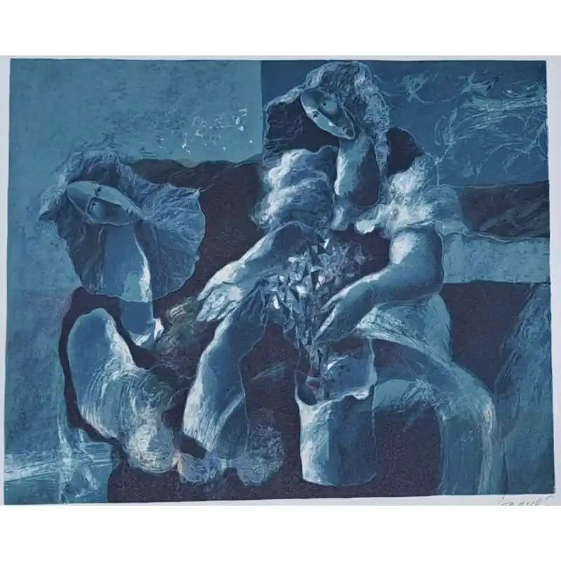 Artesanal Grabado original de Josep Baqués (1931-2021) firmado y numerado a lápiz