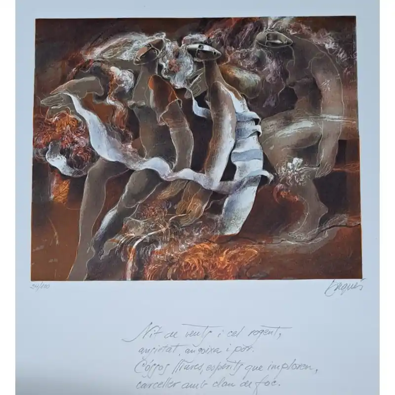 Solo Por Tiempo Limitado Grabado original de Josep Baqués (1931-2021) firmado y numerado a lápiz