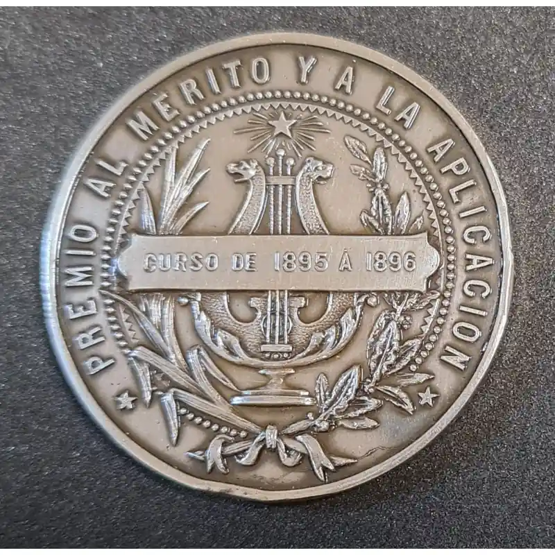 Medalla de plata 43,9 gr. Premio al merito.. Barcelona 1895 Envío Exprés