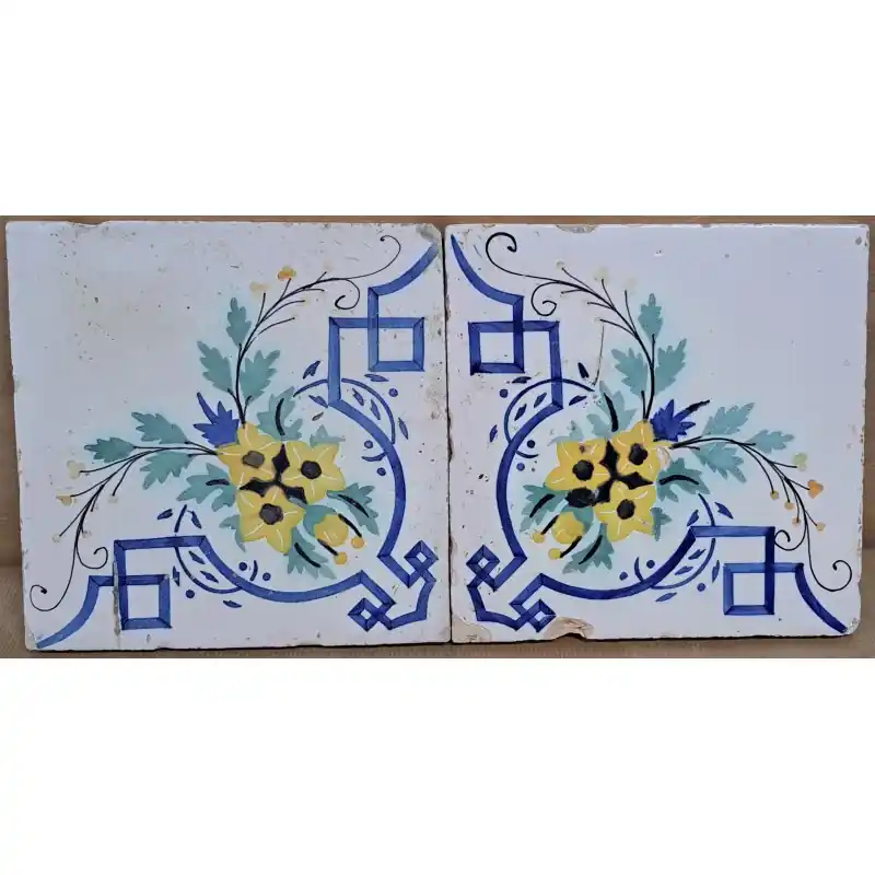 2 azulejos catalanes de principios del siglo XIX Nuevo Modelo