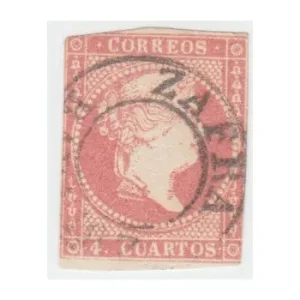 4 cuartos1856 - fechador- Zafra tipo I - Badajoz sin fecha central Venta Final